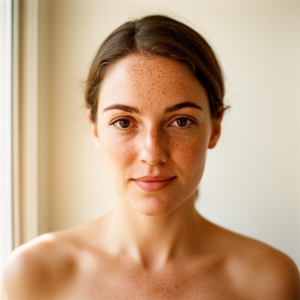 Makeup-free portrait in natural light